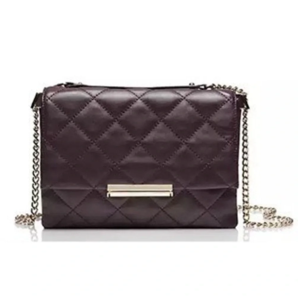 Kate Spade Emerson Place Lenia Deep Plum Shoulder Bag 10 X 8